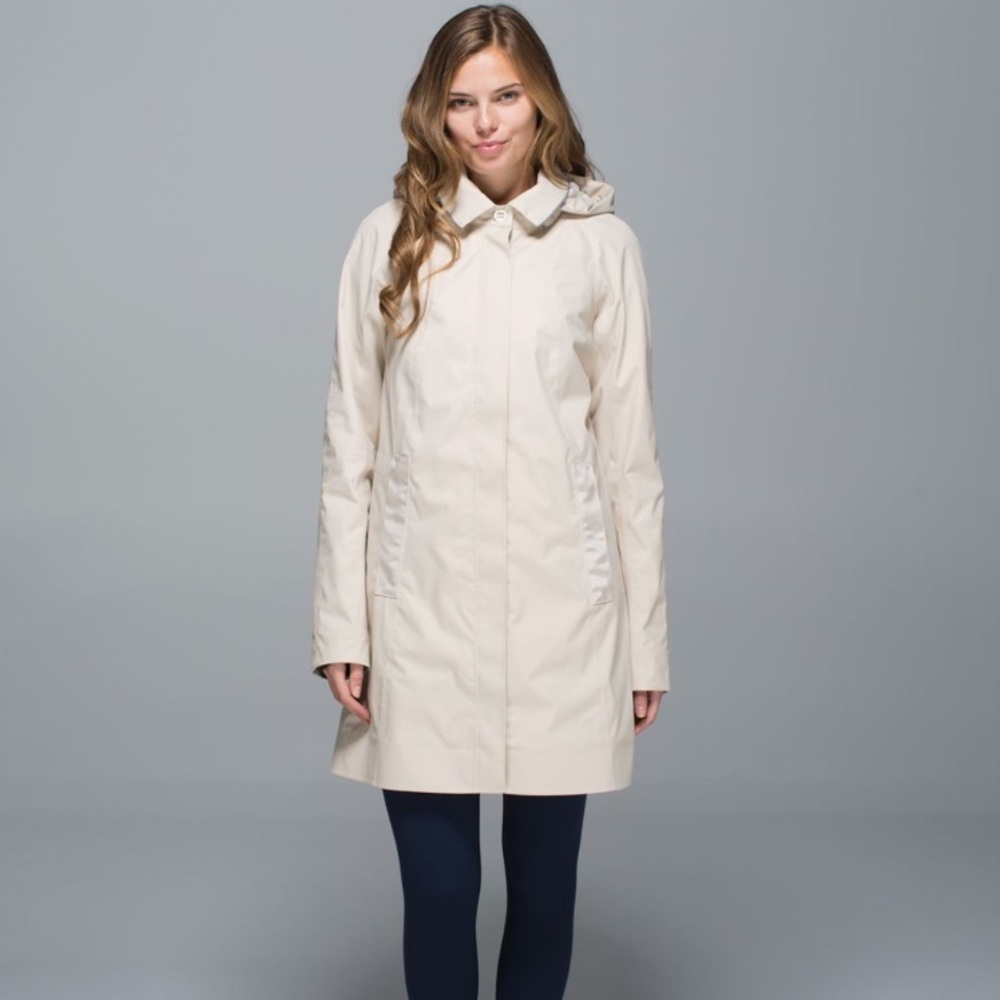 Lululemon Athletica Cream Trench Coat